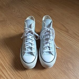 Converse Chuck Taylor All Star Platform High Top Sneakers Light Blue Size 7